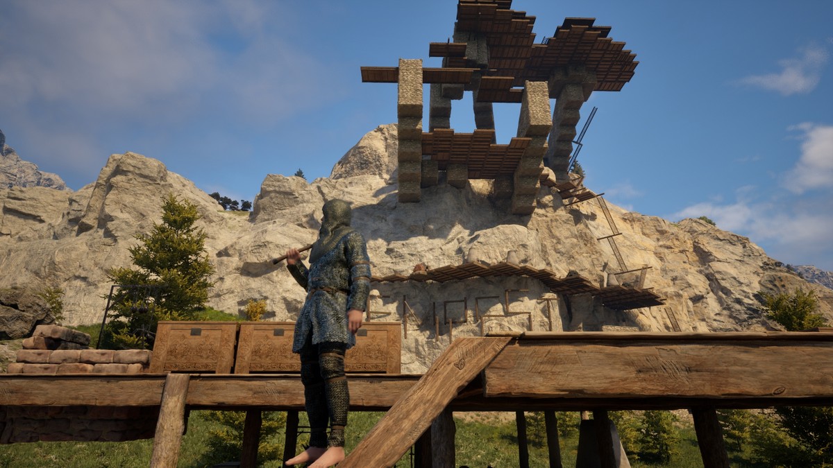 Pax Dei WIP Castle on a Mountain